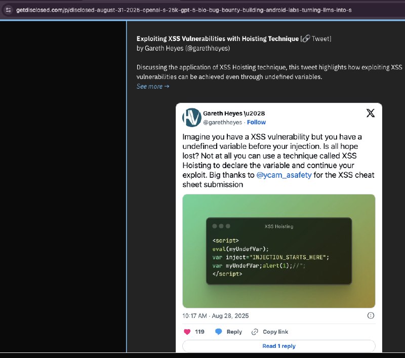 Vou deixar uma dica de um blogpost muito bom que tem tipo um resumão do que ACONTECEU NA SEMANA, no cenário de bugbountyEles trazem ferramentas, artigos, vídeos e tweets tudo compactado em um single page, pra otimizar a escolha do que parar pra ler, pra quem não tem muito tempo.É tipo aquela pagina focada em web que a portswigger tinha antigamente e deixou de ter.Um exemplo: