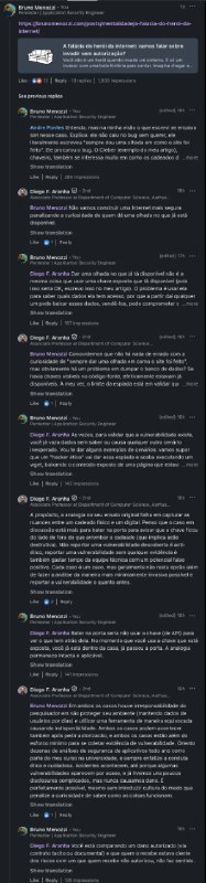 Pra quem não viu, estou em um debate interminável no Linkedin: