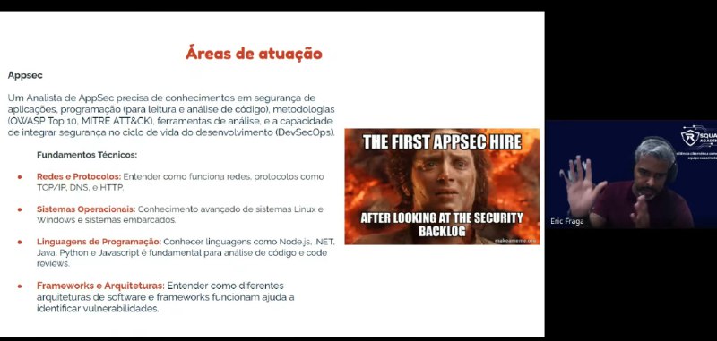 Galera, vídeo maneiro do Eric Fraga pra quem curte infosec mas não sabe nem por qual área atuar. 2 Horas de conteúdo falando sobre as mais diversas áreas: