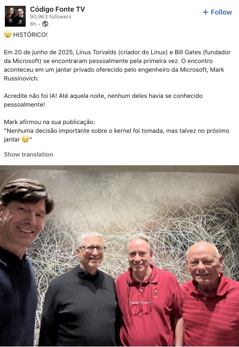 Mark afirmou na sua publicação: