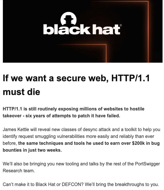 AAAAA isso vai ser insanoTenho minhas suspeitas que ele vai trazer algumas headers que não são usadas geralmente por nenhum parser de HTTP (até mesmo 100% ignoradas por alguns parsers)  /* MAS SAO INTERPRETADAS PELO PROXIMO SERVIDOR EM CURSO A RECEBÊ-LA*/ e que essa inconsistência pode gerar requests smuggling por padrão.Que esse desync pode causar DOS e muitas vezes leaking de dados de requisições de outros usuários