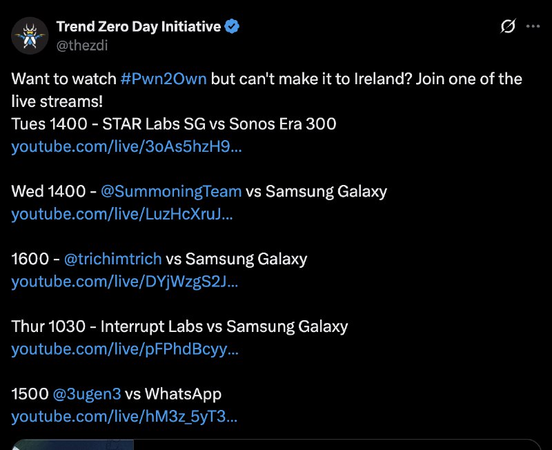 1 de Agosto de 2025A Iniciativa Zero Day está oferecendo uma recompensa de US$ 1 milhão para pesquisadores de segurança que demonstrarem um exploit zero-click no WhatsApp em seu próximo concurso de hacking Pwn2Own Ireland 2025🥳 Vão ganhar 1 milhao de dolares achando falhas no whatsapp durante live no youtube?!Ref: 