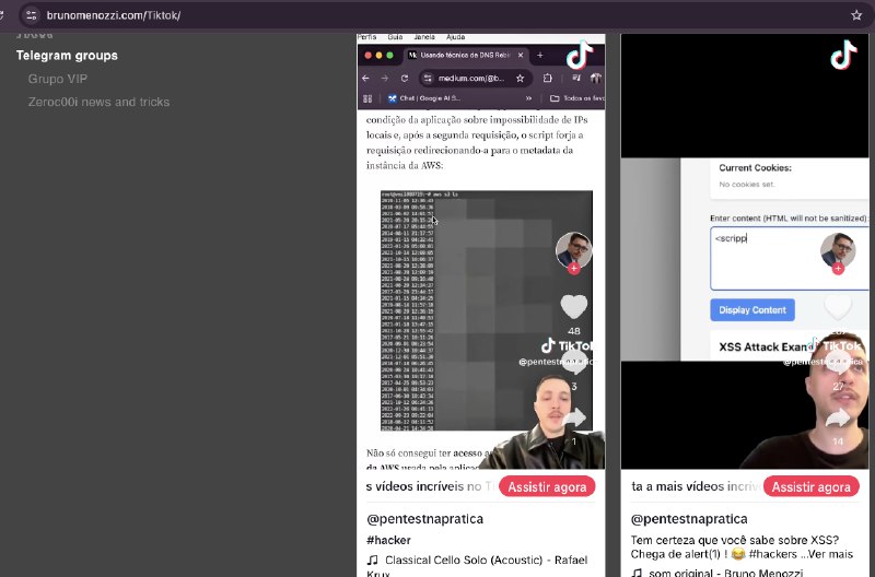 Update:Seção com uns vídeos do Tiktok incluída:
