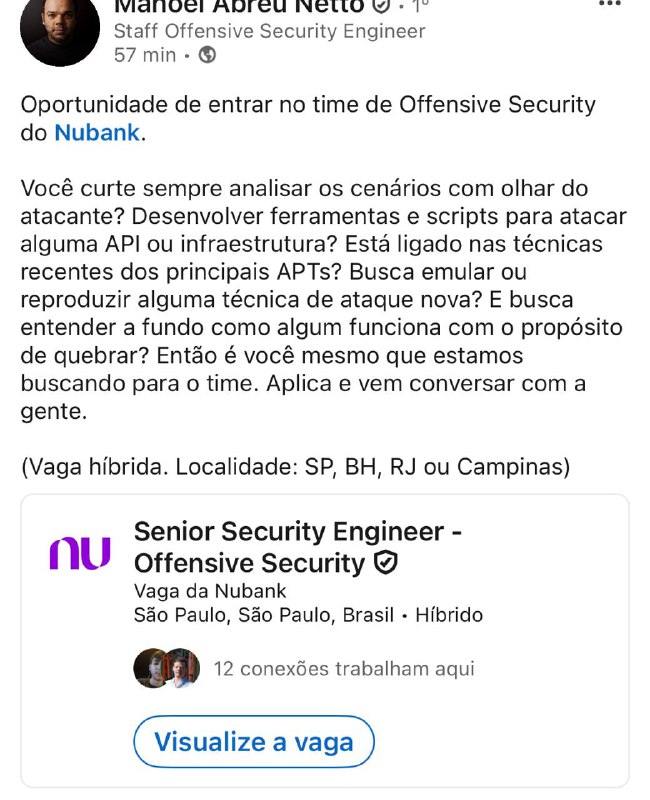 Conhece alguém que se encaixa nessa vaga? Manda o link pra ele (a)