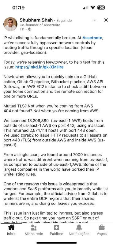 Realmente tem muita bigtech usando firewall com geoblocking. Fica ligado, o resultado das tuas ferramentas pode estar sendo afetado por isso
