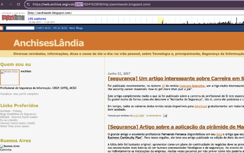 Passando pra divulgar o blog raíz do Anchises: