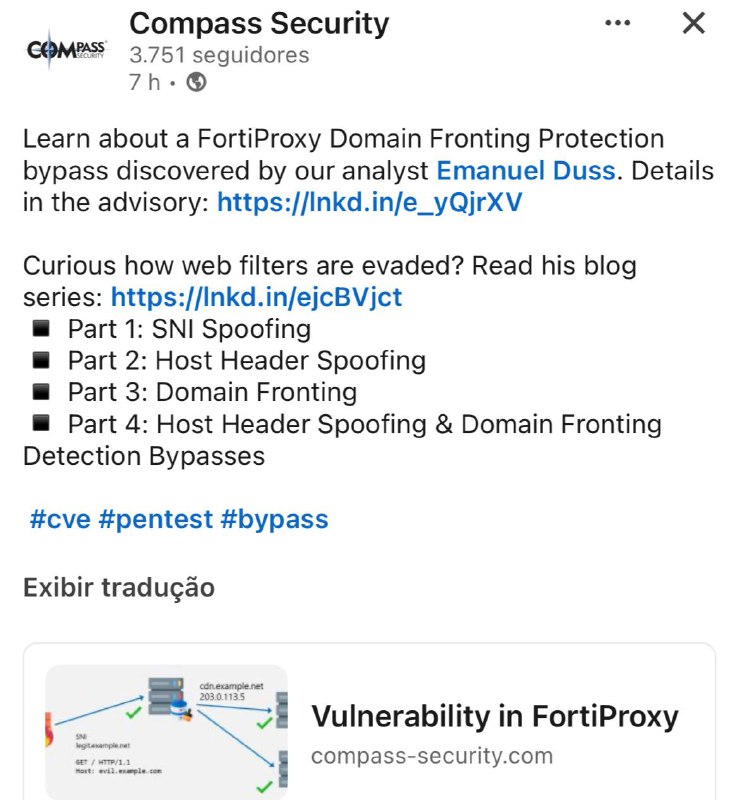 Conteúdo sobre domain fronting bem tecnico: