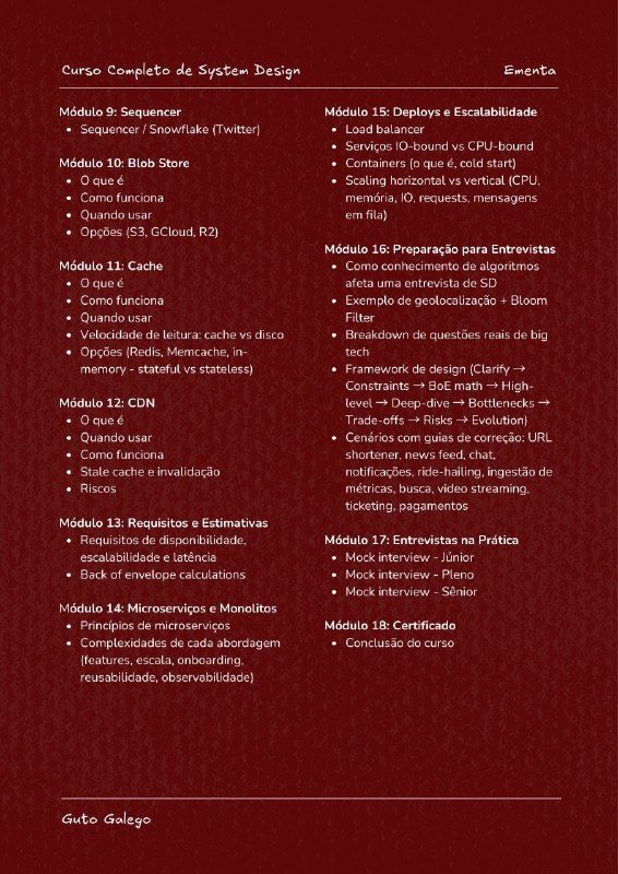 Ementa (17 módulos / 80 aulas)Ementa (17 módulos / 80 aulas)