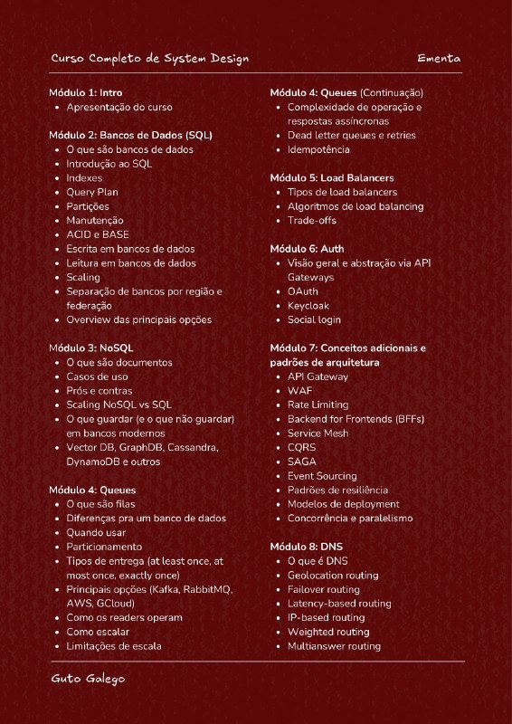 Ementa (17 módulos / 80 aulas)Ementa (17 módulos / 80 aulas)