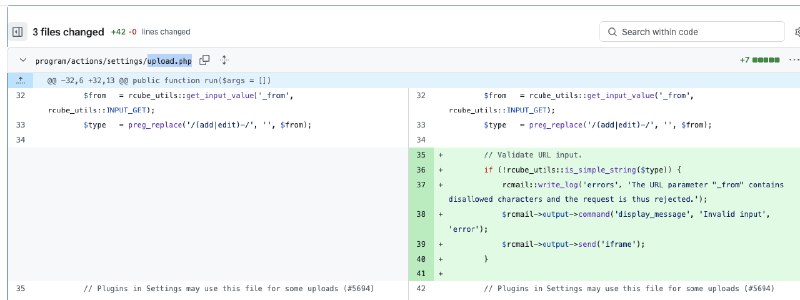 Parece ser em um parametro _from no upload de arquivos[+]