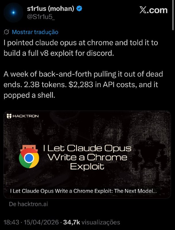 É meus amigos, ia faz parte do nosso arsenal. Esse cara aí é outro exímio pesquisador de ponta