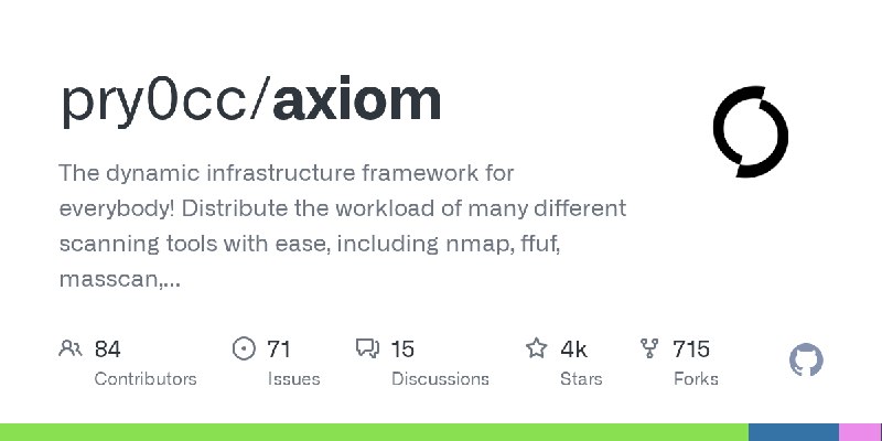 GitHub - pry0cc/axiom: The dynamic infrastructure framework for everybody! Distribute the workload of many different scanning tools…